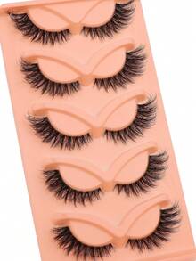 NAIJEMA 3D Cat Eye False Eyelashes 5 Pairs Natural Fluffy Soft Reusable Lightweight Eye Makeup - View 4