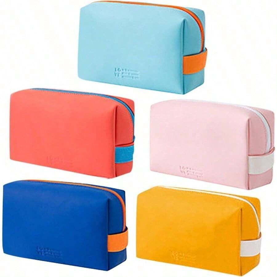 1 Cosmetic Bag, Simple Travel Cosmetic Bag, Toilet Bag, Cosmetic Storage Bag, Portable Outdoor Travel Toilet Bag, Fashion Handbag, Travel Daily Use, Travel Goods Storage Bag, Can Store Makeup Tools, PU Material, Men's Travel Accessories Toilet Bag, Makeup Brush Storage Makeup Bag Make Up Organizer Toiletry Bag Makeup Storage Makeup Pouch Wash Bag Toiletry Travel Bag Vacation Essentials For Travel Gifts For Women - Multicolor - View 1