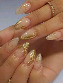 24 piezas de calcomanías metálicas doradas con diseños minimalistas europeos y americanos, con notas musicales y diseños franceses, adecuadas para fiestas, vacaciones, reutilizables con pegamento de gel e incluye lima - Dorado - Ver 9