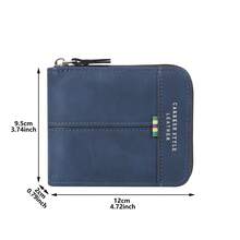 CarrKen 1 buah Dompet Resleting Multifungsi Bergaya Vintage Baru, Tempat Kartu Warna Kontras untuk Pria Muda dan Mahasiswa, Dompet Uang Pria, Dompet Mini, Dompet Kecil, Dompet Perjalanan, Dompet Musim Panas, Dompet Kulit Pria - Biru - View 3