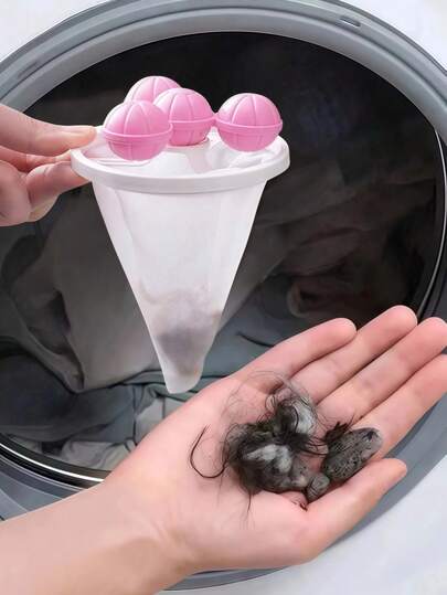 Bolas de limpieza reutilizables para lavadora, previenen las pelusas, eliminan el pelusa del filtro, recolector de pelo de mascotas, desfibrador de tela, suministros de limpieza, artículos esenciales para el hogar (se envía estilo aleatorio)