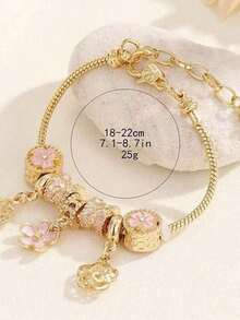 Fashionable Bowknot Candy DIY Handmade Bracelet, Small Accessory Design Bracelet, Gift For Girl, Pink Handmade Bracelet - 均碼 - 查看 5