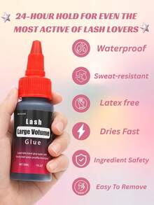 30ml/Pc Lash Glue, Cluster Eyelash Glue, Black Sensitive Lash Glue, Fast Drying, Waterproof & Long-Lasting, Strong Hold DIY Lash Extension Glue For Individual Lashes Suitable For Various False Eyelashes Waterproof And Long-Lasting, Eyelash Glue - Red - View 3