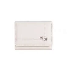 心形蝴蝶结三折钱包，韩版简约时尚女士大容量卡包 - 彩色 - 查看 16