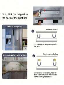 1pc USB Rechargeable LED Sensor Light, Cabinet Wardrobe Light, Wireless LED Night Light, Staircase Background Light, Rechargeable, Suitable For Room, Kitchen, Kitchen Accessories, Wardrobe, Staircase, Corridor And Cabinet, Kitchen Decor, Bedroom Decor - Charging Model - View 6
