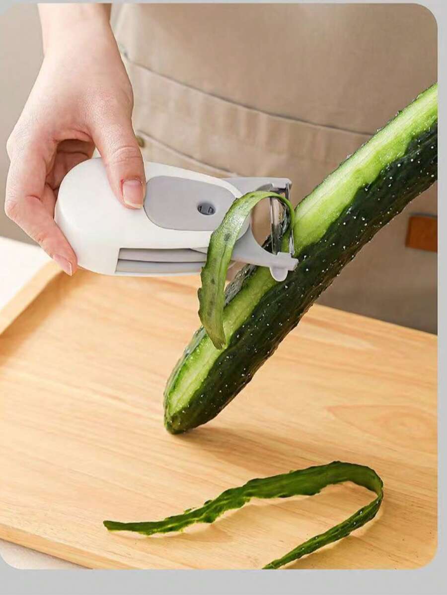 1pc 3-In-1 Portable Fruit & Vegetable Peeler, Outdoor Cucumber Peeler, Handheld Skin Remover Tool - Multicolor - View 1