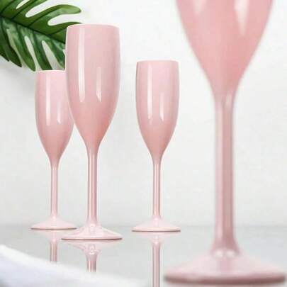 2 copas de flauta de champán rosa, copas de champán de plástico reutilizables para despedida de soltera, boda, fiesta de cumpleaños, Navidad, Halloween, Año Nuevo