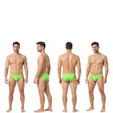Men's Slim Swim Trunks 3cm Side Slip Bold Modern Diandrher Summer - Lime Green - View 1