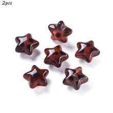 新款豹纹亚克力散珠心形星形透明直孔DIY手机链串珠材料 - 彩色 - 查看 22