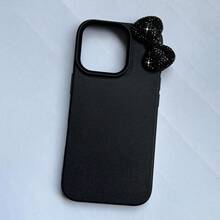 1个闪亮3D蝴蝶结奢华哑光鳄鱼纹全包防震TPU手机壳，兼容苹果17/16/15/14/13/12/11 Pro Max - 彩色 - 查看 2