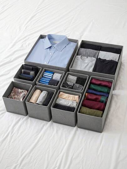 1/3/6pcs Underwear Storage Box, Drawer Organizer, Dresser Drawer Storage Box, Bedroom Clothing Storage Box For Dresses, Pants, Shoes, Jeans, Boots, Skirts, Bedroom, Home Storage, Spring Clothes, Minimalist, Summer Tops