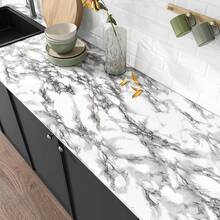 1 Roll Marble Waterproof & Oil-Proof Self-Adhesive Wall Sticker, Heat Resistant, Anti-Stain, Indoor Decorative Wallpaper, Removable - Marble - View 5
