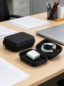 1pc Super Thick & Durable Data Cable Charging Box, Space-Optimized, Compact Waterproof Portable Coin Purse Earphone Storage Box, Mini Charger Organizer, Key Pouch, Cosmetic Bag, Wireless Earbuds Case, Travel Organizer, Suitable For USB Drive, Power Adapter, Earphone Cables Etc. Essential For Back To School, Christmas Gift, Unisex Electronics Accessory, Travel Essential - Multicolor - View 4