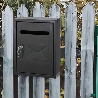 1 szt. Bloom Store - białe/czarne/szare skrzynki pocztowe do pakowania poczty, metalowe skrzynki pocztowe w kształcie muszli, metalowe skrzynki ścienne z zamkami i kluczami, skrzynki pocztowe na karty, klasyczne zewnętrzne litery ścienne, solidna i dekoracyjna konstrukcja, łatwa instalacja, 20*26*7,5 cm