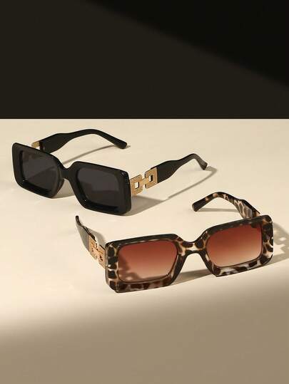 2pcs Y2K Retro Sporty Outdoor Driving Travel Beach Eyeglasses, Unisex Summer Fashion