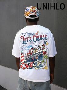 Disney UNIHLO Mickey  Print  Summer Casual Versatile Pure Cotton T-Shirt Suitable For Any Place - 白色 - 查看 3