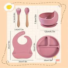 食品級シリコン製のベビー食器セットです。吸盤付きプレートで食器が滑りにくく、離乳食がこぼれにくい設計。柔らかいシリコンスタイ、スプーン、フォーク付きで、赤ちゃんの食事がスムーズに。BPAフリーで安全、洗いやすく衛生的。出産祝いやギフトにも最適です。 - マルチカラー - チェックする 9