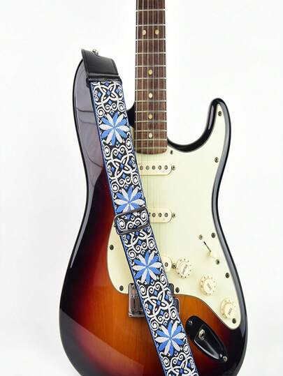Sangles de guitare brodées robustes, sangles de guitare électrique et accessoires bohèmes classiques pour ukulélés de femmes et d'hommes à porter sur l'épaule.