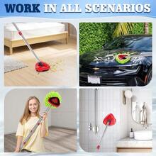 4 Pack Spin Mop Replacements Compatible Oceda EasyWring 1 - System, Microfiber Spin Mop Refills 1 Mop Scrub Brush+ 1 Mop Base+ 4 Pack Cleaning Floor Mop Green) - 4 個綠色拖把頭 + 1 個刷子 + 1 個底座 + 適用於 1 個水箱 - 查看 6
