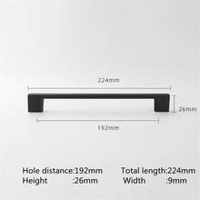 1个简约黑色拉丝镀金铝合金家具柜门/抽屉把手，玻璃柜门拉手，家居五金配件 - 彩色 - 查看 24