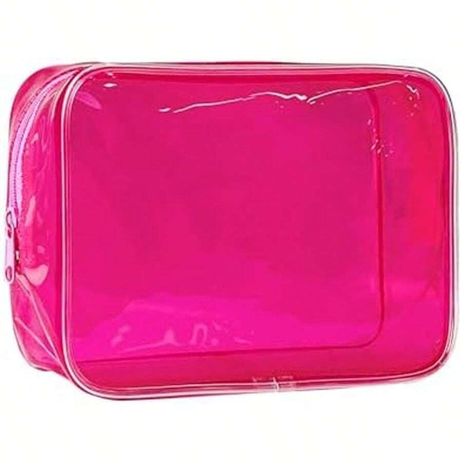 Neon Pouch Small, Makeup Bag, 7"X2.3"X4.7" Size TSA Approved Toiletry Bag, Clear Travel Bags For Toiletries, Clear Cosmetic Bag For Women And Men Small (Transparent (Black Bone)) - 黃色 - 查看 1