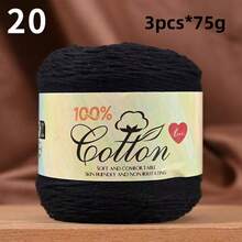 3-Pack Premium 100% Cotton Yarn, Soft & Cozy, Suitable For Handmade Sweaters, Scarves, Hats, Jackets, Vests, Shawls, Cushions, Etc. 3 Skeins X 75g = 225g - 75g Cotton - View 14