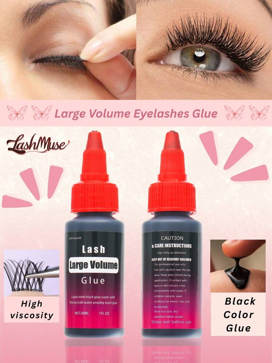 1pc/2pcs 30ml Lash Glue, Cluster Lash Adhesive, Fast-Drying Waterproof Eyelash Glue, Long-Lasting DIY Lash Extension Glue For Individual Lashes, False Lashes, Beginner-Friendly, Party, Wedding, Daily Wear, Eyelash Glue, Lash Glue - 紅色 - 查看 1