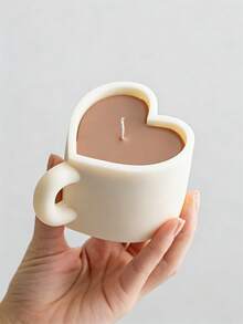 心形马克杯蜡烛硅胶模具 爱心杯香薰蜡烛制作材料 DIY树脂石膏婚礼纪念品 闺蜜礼物 - 白色矽膠模具 - 查看 5