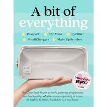 Embla - Bolsa de maquillaje transparente para mujer bolsa de cosméticos transparente bolsa de cosméticos con cierre lindas bolsas de nailon negro almacenamiento de maquillaje artículos de - Blanco - Ver 3