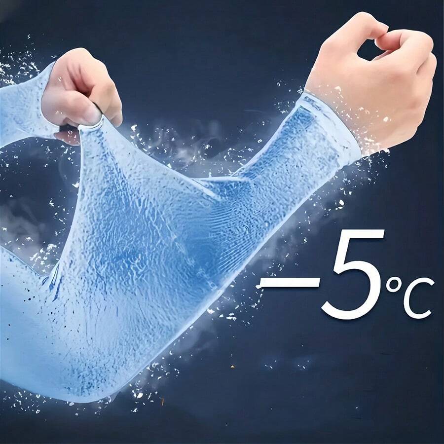 5 أزواج من أكمام الذراع الصيفية للرجال، فائقة الرقة والتهوية والراحة، مناسبة للرياضات الخارجية والدراجات والجري والسفر والمهرجانات - A - مشاهدة 1