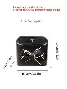 1pc Cute Butterfly Car Trash Can, Butterfly Trash Can Storage Box Black ABS Square Press Trash Can, Waterproof Trash Can. - Butterfly Trash Can - View 6