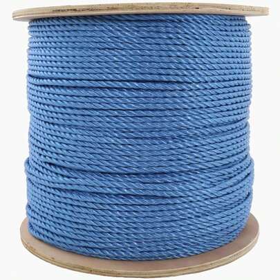 Polypropylene Cable Pulling Draw Cord 500M Drum Blue Rope 6mm Poly Rope