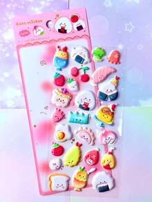 Pegatinas decorativas 3D a base de agua, adecuadas para cualquier ocasión. Desde la decoración de interiores hasta la papelería, manualidades y regalos, se pueden usar en todas partes. - Multicolor - Ver 4