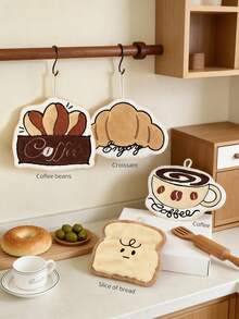 1 chiếc khăn tay hình bánh mì dễ thương, thấm hút cao, có thể treo, thích hợp cho nhà bếp, phòng tắm và trang trí phòng. Khăn thấm hút tốt và dễ giặt. Khăn bếp, phụ kiện phòng tắm (Có thể có sự khác biệt nhỏ về màu sắc giữa hình ảnh và sản phẩm thực tế). - Nhiều màu - Xem 9