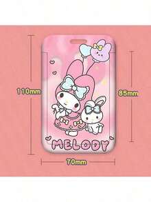 2pcs Set [Sleeve + Lanyard], Sanrio Lanyard Card Holder [Licensed] Hello Kitty Campus Photo Holder, Student Stationery Meal Card, Woven Lanyard Bus Card, Storage Box Keychain, Student Cartoon Protective Case, Transit Pass ID Card Holder Set, Valentine's Day Couple Transparent Long Lanyard - Multicolor - View 2