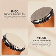 Professional Knife Sharpening Stone, New Roller Knife Sharpener, Diamond Coated Sharpening Kit For Kitchen And Crafters, Knife Sharpening Tools - Brown - View 6