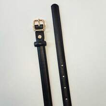 1条细款黑色腰带，适合搭配牛仔裤和连衣裙 - 黑色 - 查看 2