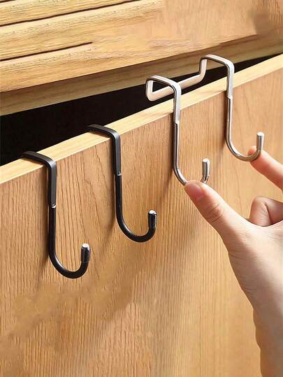1 Móc treo cửa hình chữ S bằng thép không gỉ, không cần khoan, kiểu dáng hiện đại, thích hợp cho nhà bếp, phòng tắm, tủ quần áo, dùng để treo quần áo và khăn tắm, rất tiện lợi cho ký túc xá sinh viên, móc treo đồ hình chữ S đôi gắn trên cửa, dùng để treo quần áo phía sau cửa, trang trí nhà cửa, quà tặng cho mùa tựu trường, quà tặng cho phái nữ.