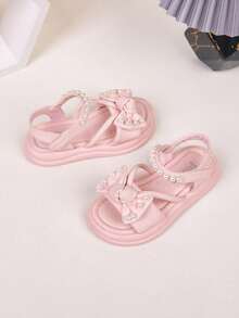 儿童平底凉鞋，舒适日常穿着 - 粉色 - 查看 5