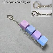 1pc Button Keyboard Shaped Keychain - Cute Keyring Accessory, Stress Relief Office Supply, Durable Key Chain With Interesting Design - Multicolor - View 14