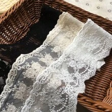Vintage Crown Lace Satin Ribbon Applique, Elegant Embroidered Lace Trim For Easter Decor, Spring Sewing Crafts, Bridal Wedding Dresses, Curtain Tablecloth Home Decoration DIY - Mesh Style Lace - View 10