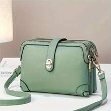 Women Crossbody Bag Fashion Phone Wallet Ladies Multi Pocket Shoulder Handbag - màu nâu - Xem 12