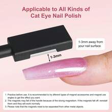 Herramienta magnética en forma de Y para arte de uñas, diseño de estilo coreano/japonés, utilizada para esmalte de uñas con efecto de ojo de gato - Atracción magnética fuerte, inodoro, fácil efecto de ojo de gato, accesorio imprescindible para el arte de uñas - Multicolor - Ver 7