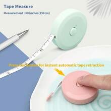 Cute 1M Mini Tape Measure - Portable Soft Ruler For Body & Clothing, 3-Way Measurement Tool For Waistline, Retractable Fabric Measuring Tape, Versatile Small Ruler For Household & Crafts, Professional Flexible Tape Measure For Weight Loss Tracking - Random - View 2