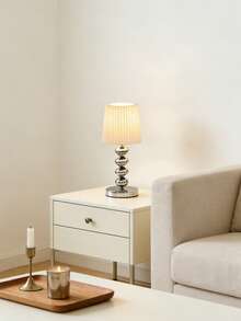 1pc USB Powered Silver Minimalist Desk Lamp, Modern Retro Style Decorative Lamp, Suitable For Bedroom Bedside, Room Desk - 銀色 - 查看 3