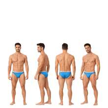 Men's Slim Swim Trunks 3cm Side Slip Bold Modern Diandrher Summer - Turquoise - View 1