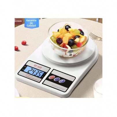 Báscula Electrónica de Cocina para el Hogar, de Alta Precisión, Pequeña, para Alimentos y Repostería, Blanca, 10 kg