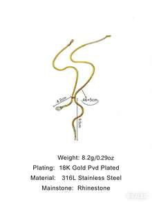 1 件男女通用不锈钢蛇形设计吊坠项链，时尚简约奢华风格，耐用不褪色 - 蛇形項鍊 - 查看 5