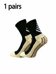 1/6 pares de calcetines de media caña antideslizantes para hombres, calcetines con diseño de puntos para fútbol/baloncesto - Blanco y Negro - Ver 16