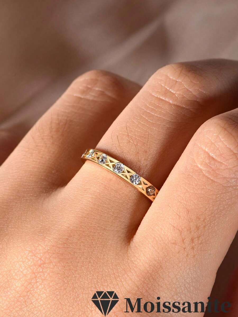 1pc S925 Sterling Silver 0.42CT Moissanite Women's Wedding Ring, Engagement Ring, Daily Wear, Holiday Gift - Multicolor - View 1